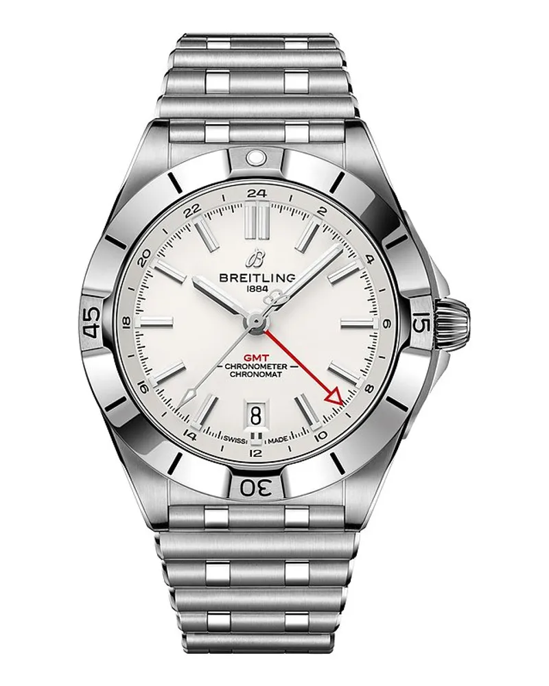 Breitling Herrenuhr Chronomat Automatic GMT 40 Silber