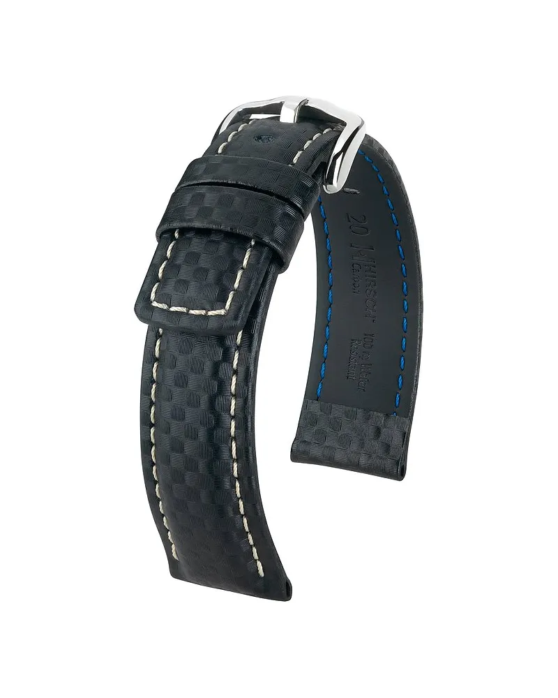 Hirsch Lederband Carbon Schwarz