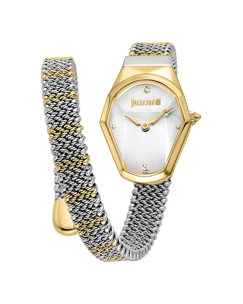Just Cavalli Damenuhr Signature Snake Gelbgold