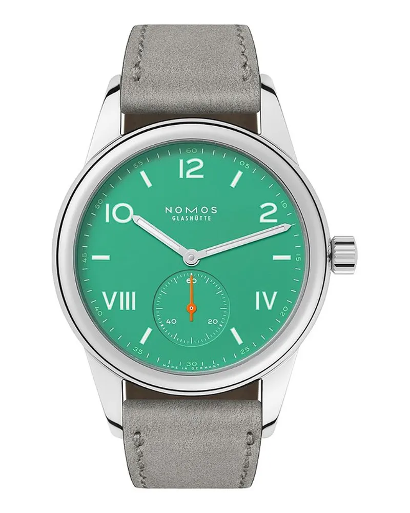 NOMOS Glashütte Unisexuhr Club Campus electric green Silber