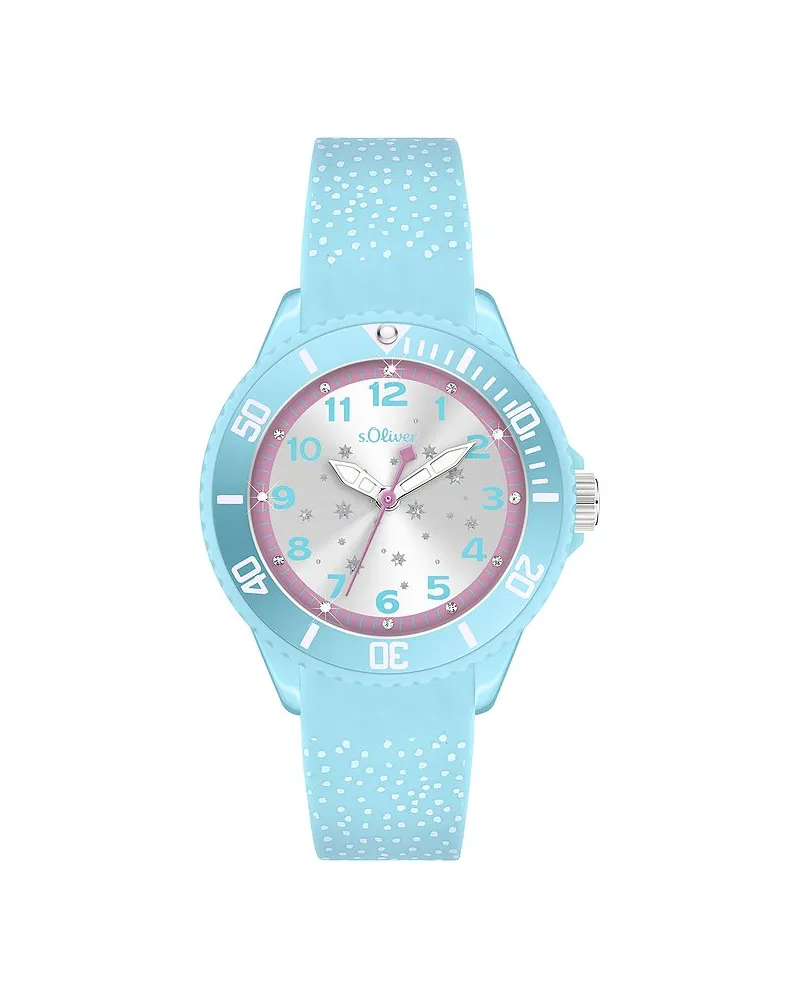 S.Oliver Kinderuhr Regenbogen Blau