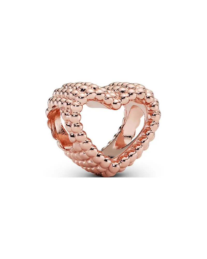Pandora Charm Signature Offenes Metallperlen Herz Roségold