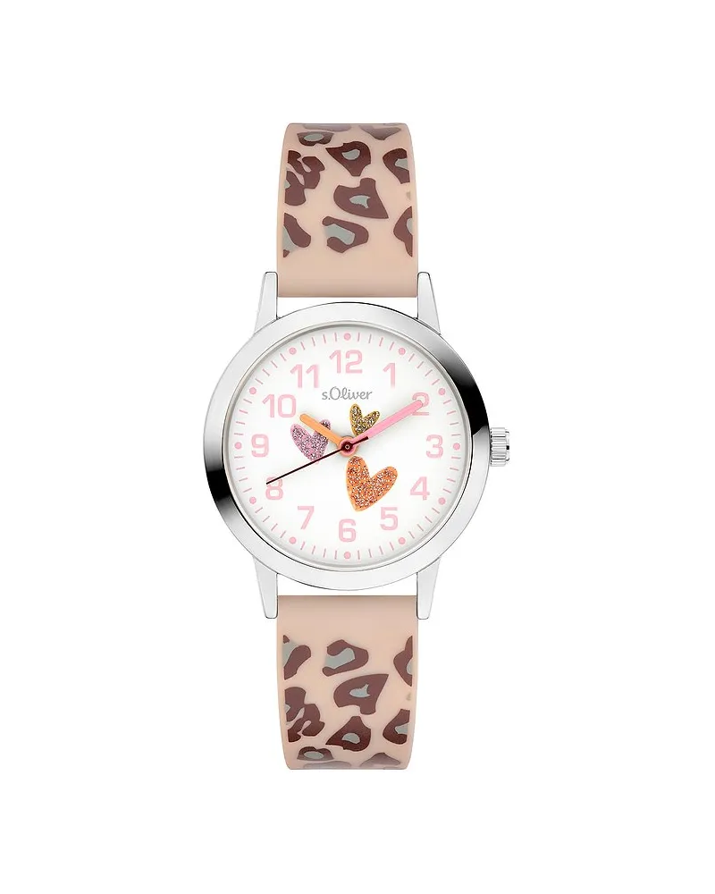 S.Oliver Kinderuhr in angesagtem Leoprint Silber