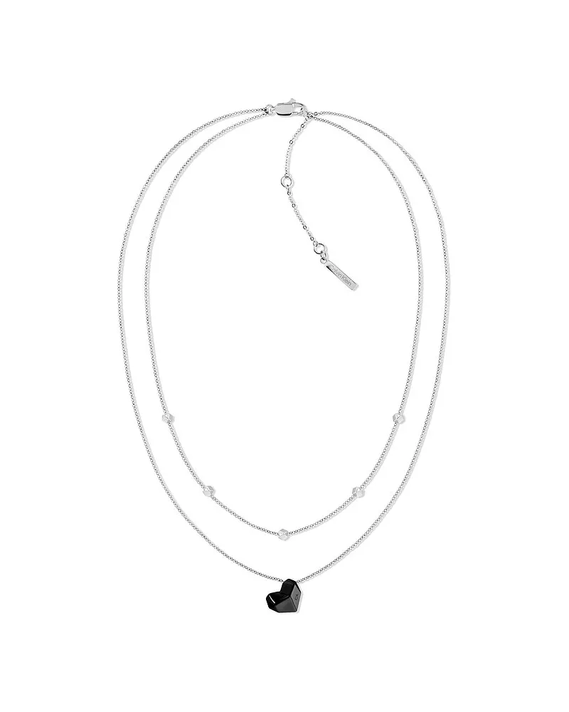 Calvin Klein Kette FACETED HEART NECKLACE Silber