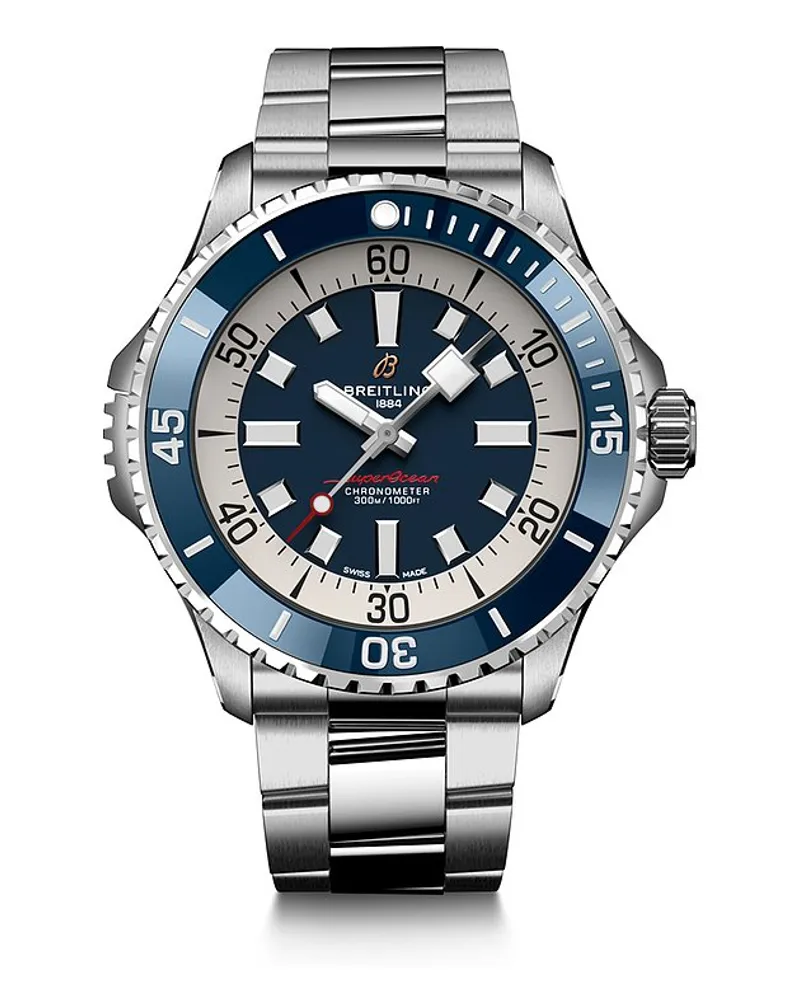 Breitling Herrenuhr Superocean Automatic 46 Silber