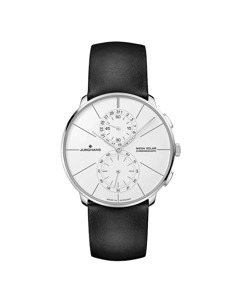 Junghans Chronograph fein Chrono MEGA Solar Silber
