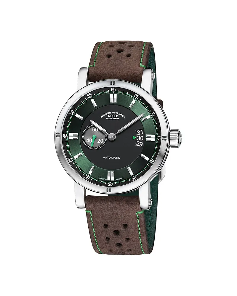 Mühle-Glashütte Herrenuhr Teutonia Sport II Racing Green Silber