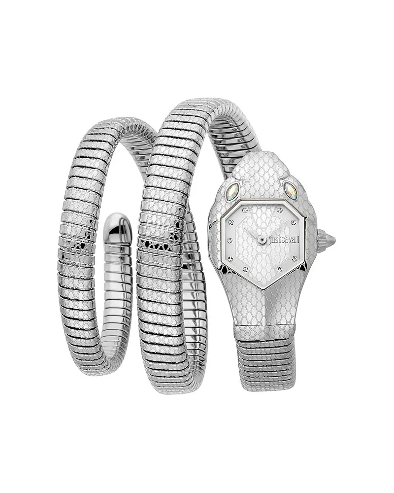 Just Cavalli Damenuhr Signature Snake Silber
