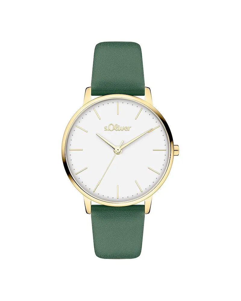 S.Oliver Damenuhr Zeitlos und modern Gold