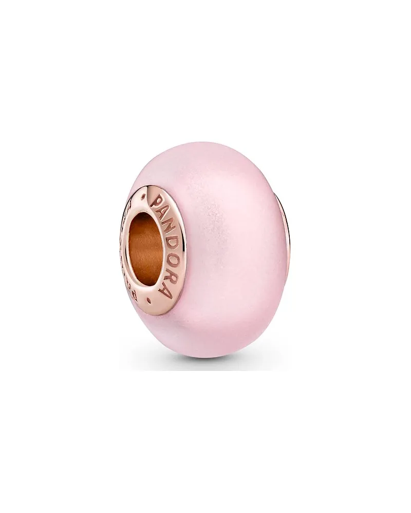 Pandora Charm Moments Mattes rosafarbenes Murano-Glas Roségold