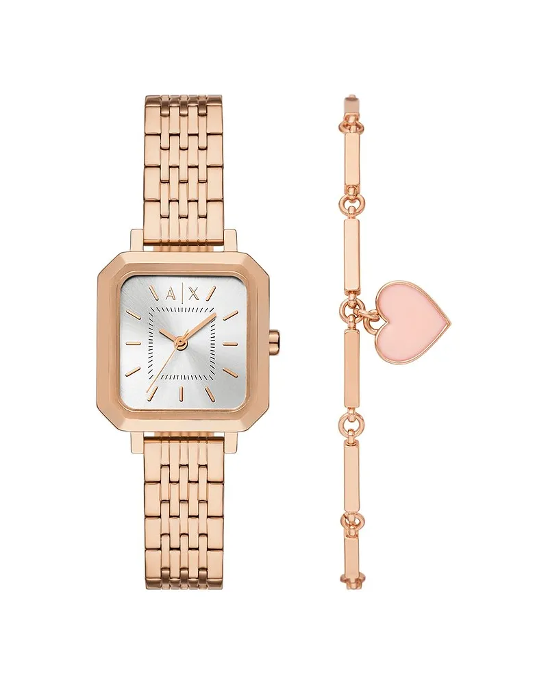 Armani Exchange Uhren-Set Roségold