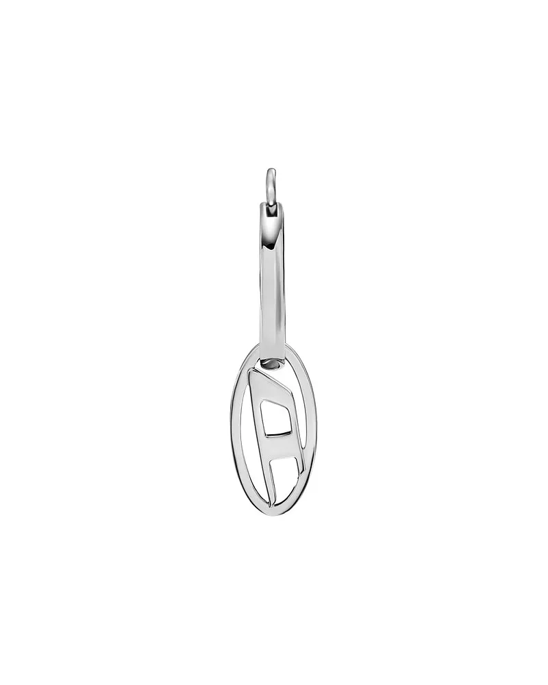 Diesel Einzelner Ohrschmuck Oval D Logo Silber