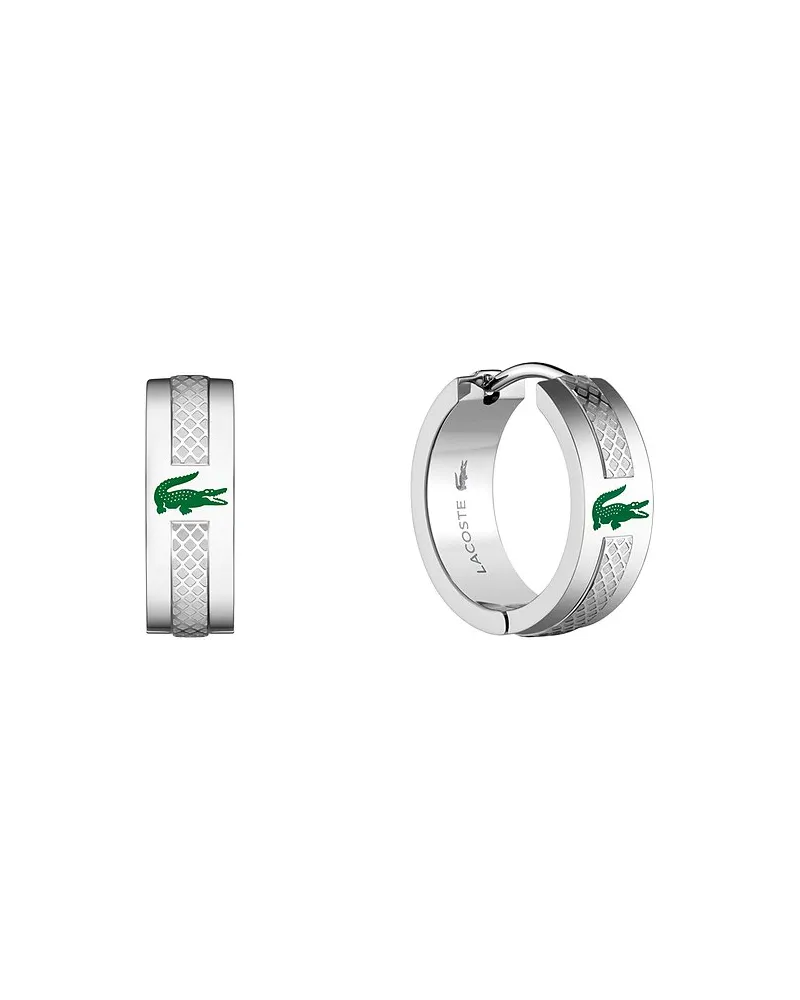 Lacoste Ohrstecker STENCIL Silber