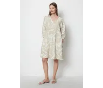 Kurzes A-Linien-Leinen-Kleid