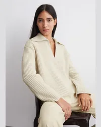 Marc O'Polo Pullover im Polo-Stil loose Beige