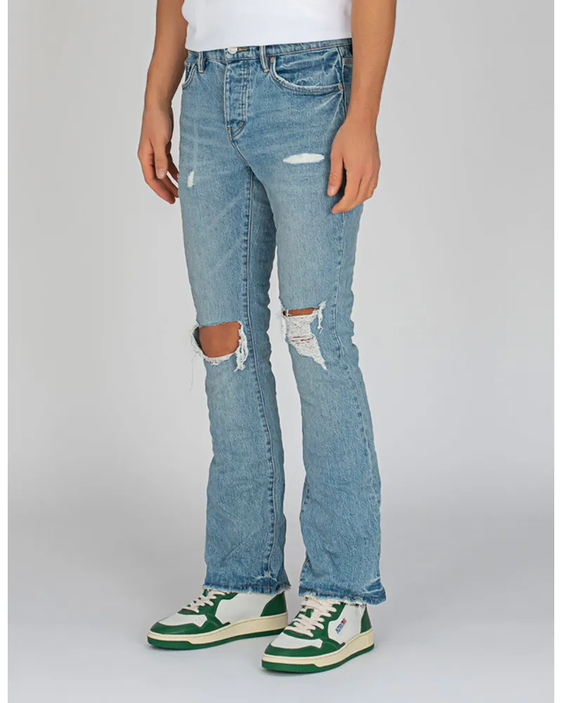 PURPLE BRAND Destroyed Jeans im Crinkle-Look Blau