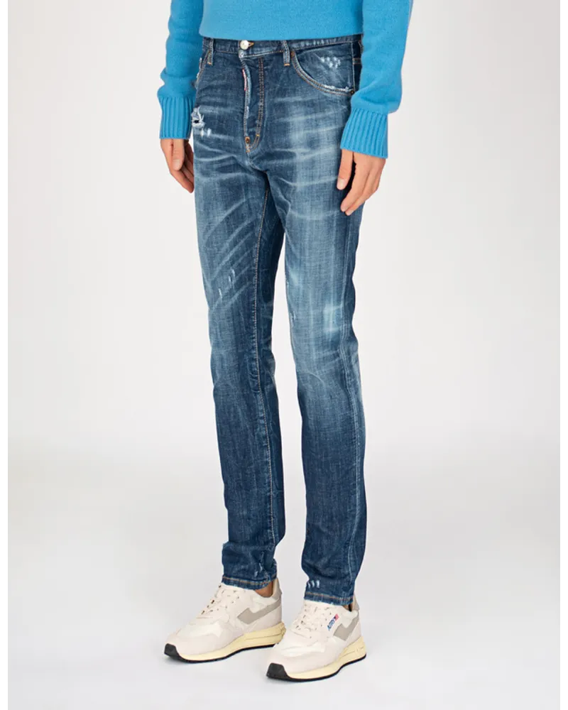 Dsquared2 Destroyed Slim-Fit Jeans Blau