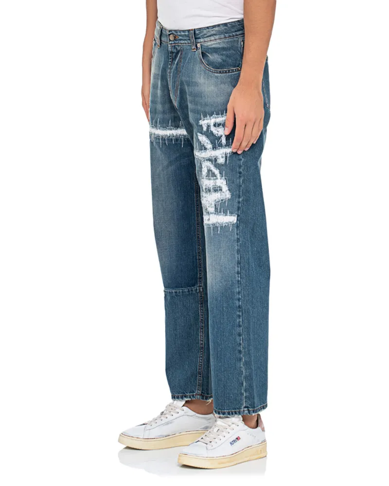 Faith Connexion Destroyed-Jeans Blau