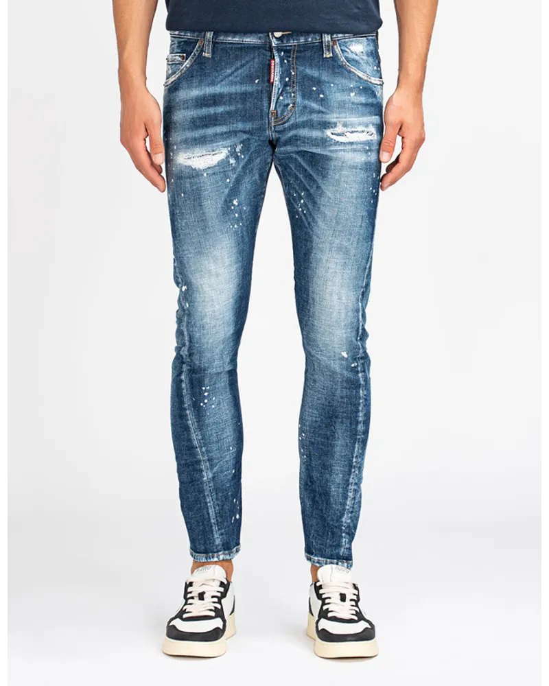 Dsquared2 Destroyed Slim-Fit Jeans Blau