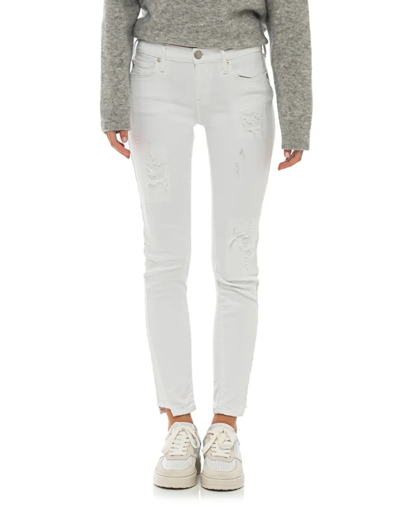 True Religion Destroyed Skinny Jeans Weiß