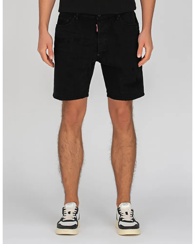 Dsquared2 Destroyed Jeans-Shorts Schwarz