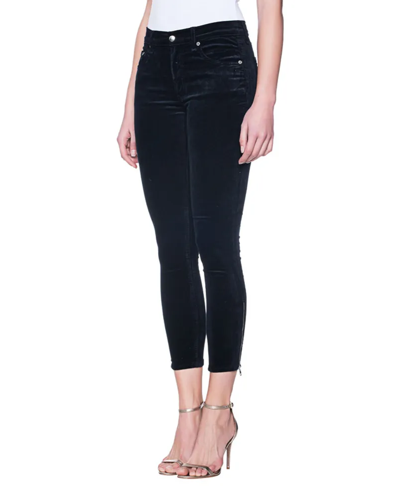 Rag & Bone Samt-Hose mit Zipper Details Blau