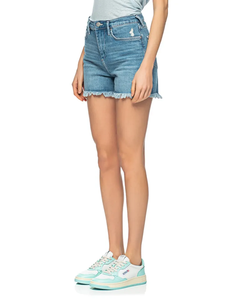 True Religion Destroyed Jeans-Shorts Blau