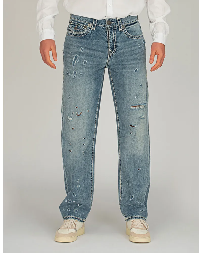 True Religion Destroyed Baggy-Fit Jeans Hellblau
