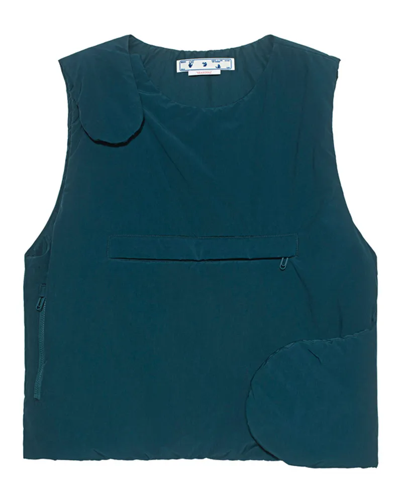 OFF-WHITE Weste mit Reißverschluss-Taschen Petrol