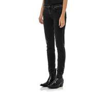 Low-Rise Skinny Jeans mit Zipper-Details