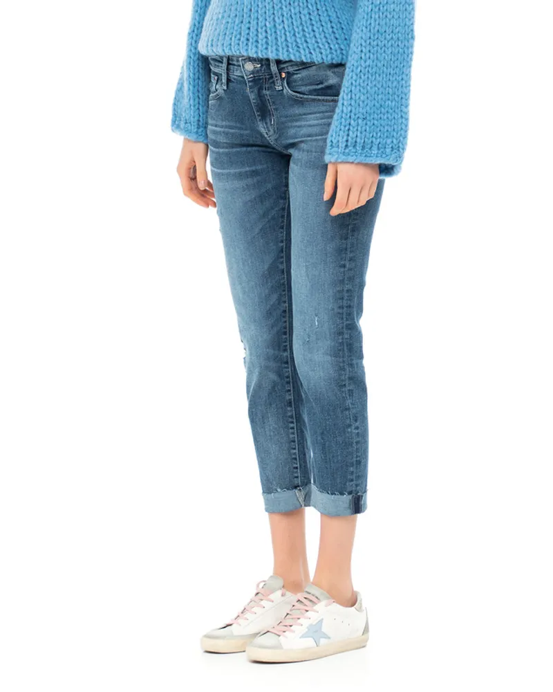 Adriano Goldschmied Destroyed-Boyfriend-Jeans Blau