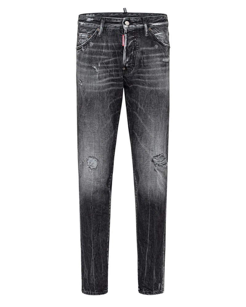 Dsquared2 Destroyed Slim-Fit Jeans Schwarz