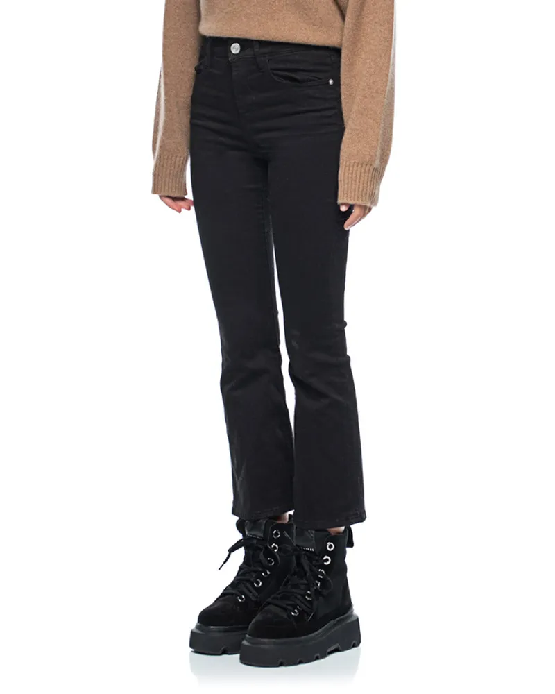 Frame Denim Cropped Bootcut-Jeans Schwarz