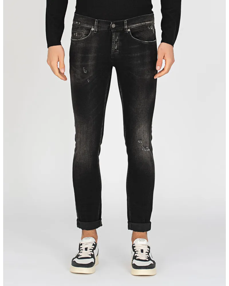 Dondup Destroyed Skinny-Jeans Schwarz