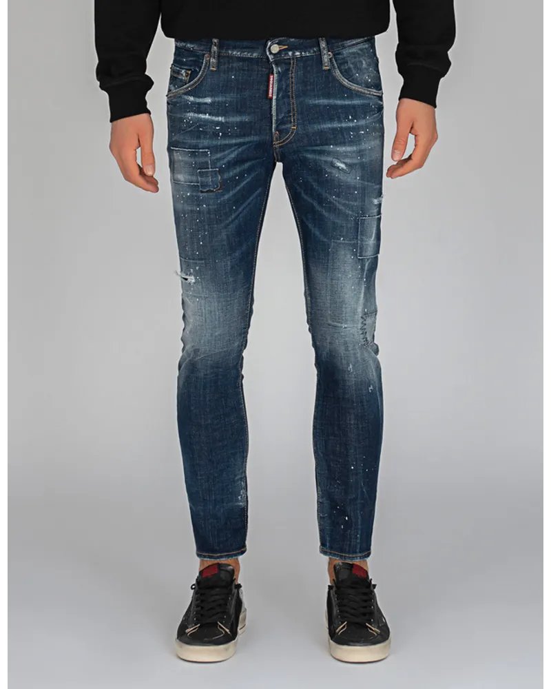 Dsquared2 Destroyed Skinny-Jeans Blau