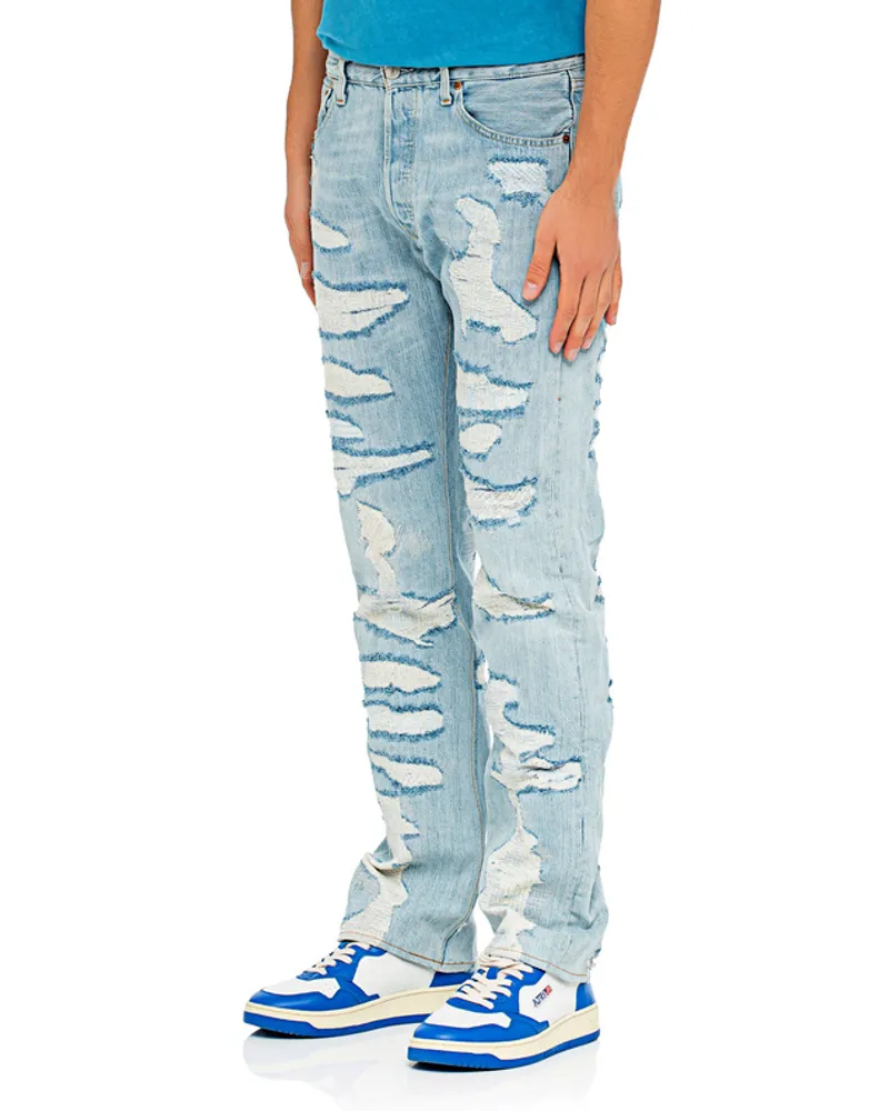 NotSoNormal Destroyed Straight-Fit-Jeans Blau
