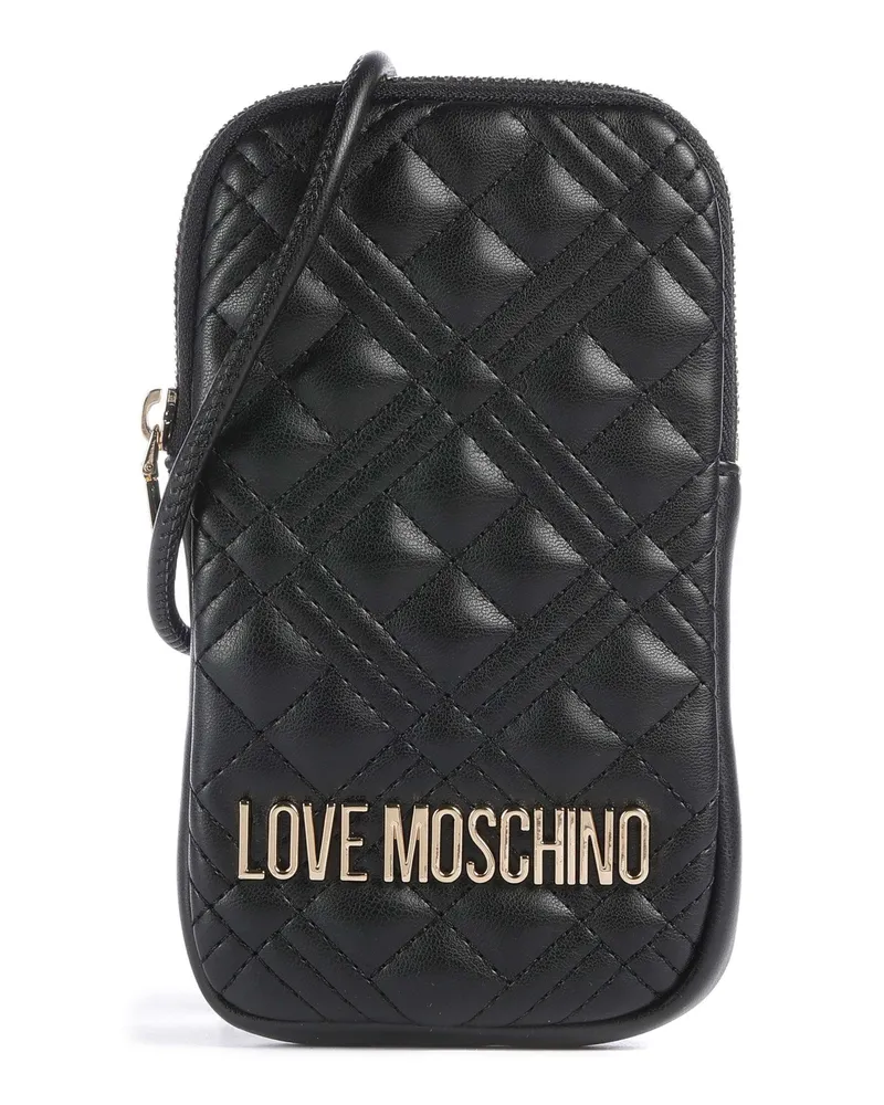 Moschino Handytasche Quilted in schwarz Schwarz