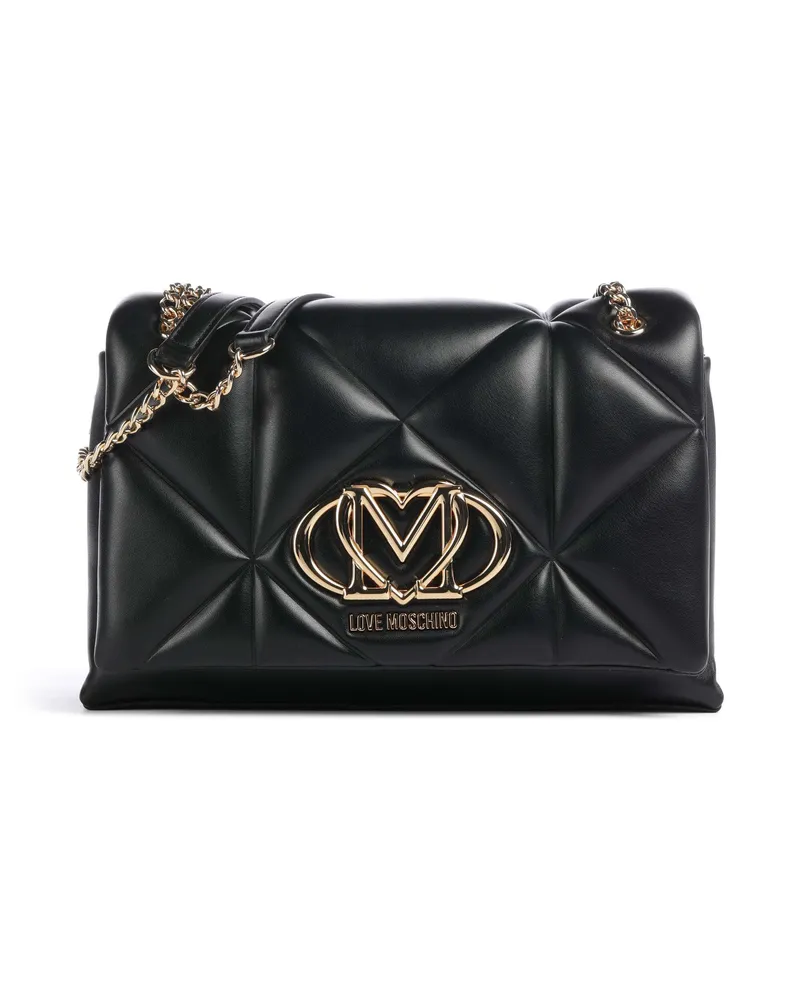 Moschino Schultertasche Embossed Q in schwarz Schwarz
