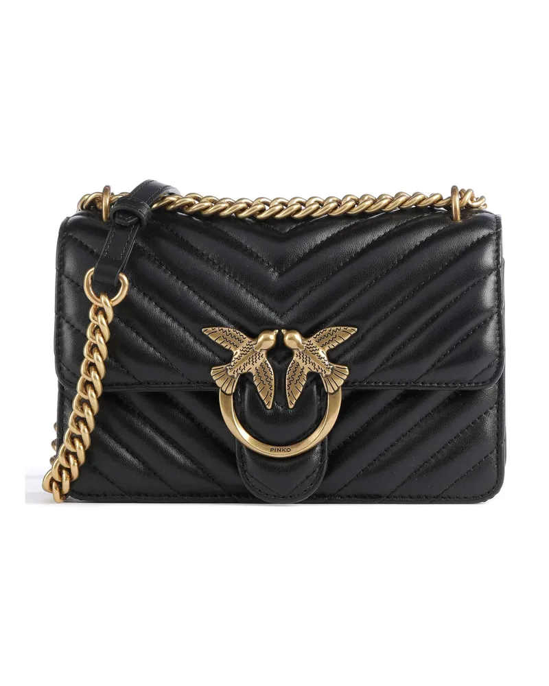 Pinko Schultertasche Love One Mini in schwarz Schwarz