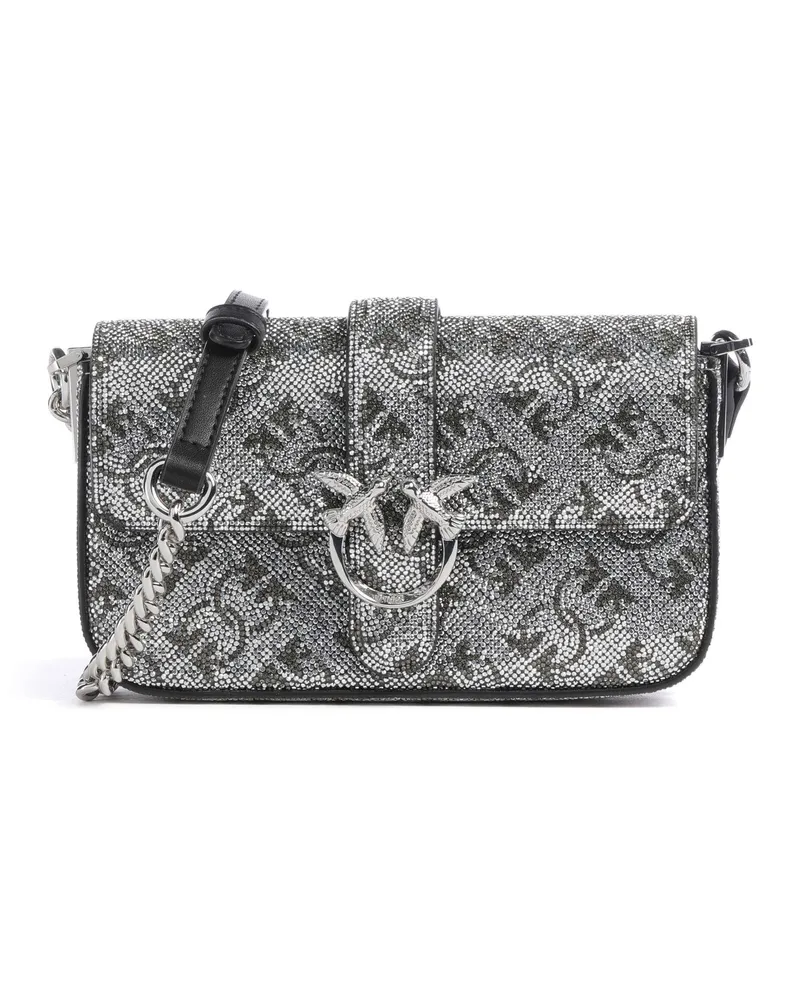 Pinko Umhängetasche Love One Baby Slouchy in silber Silber