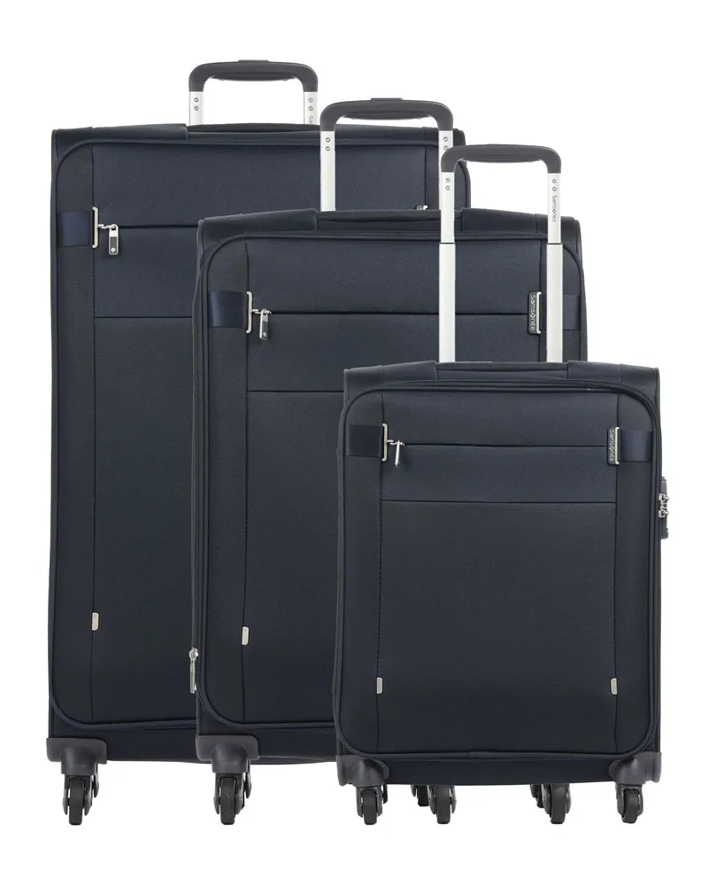 Samsonite 4-Rollen Trolley Set Citybeat in blau Blau