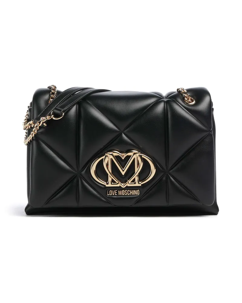 Moschino Schultertasche Embossed Q in schwarz Schwarz