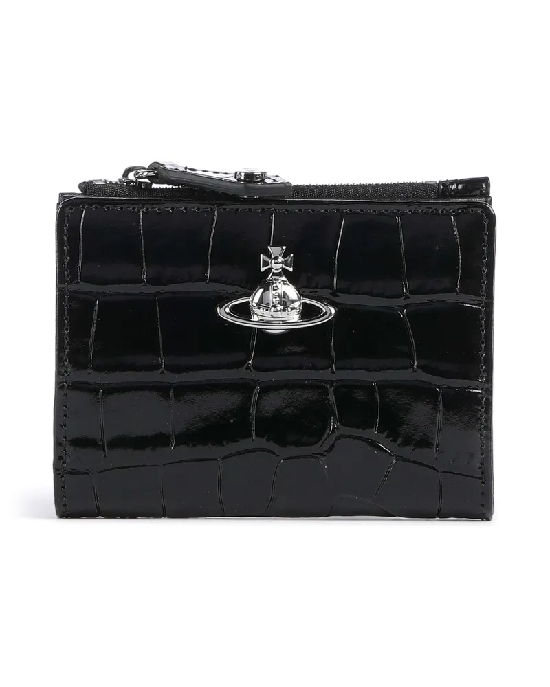Vivienne Westwood Kreditkartenetui Embossed Croc Slim in schwarz Schwarz