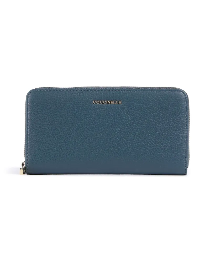 Coccinelle Geldbörse Metallic Soft in blau Blau