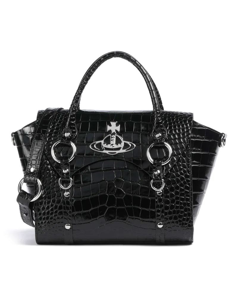 Vivienne Westwood Handtasche Betty Embossed Croc Medium in schwarz Schwarz