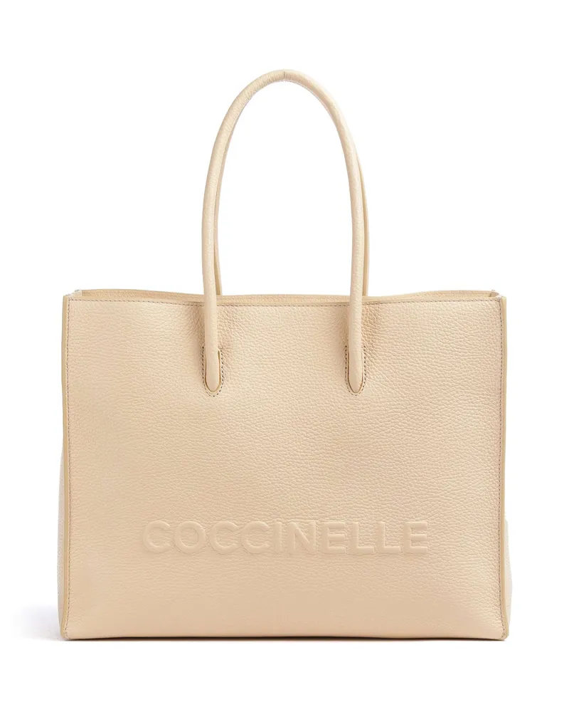 Coccinelle Shopper Myrtha Maxi Logo in beige Beige