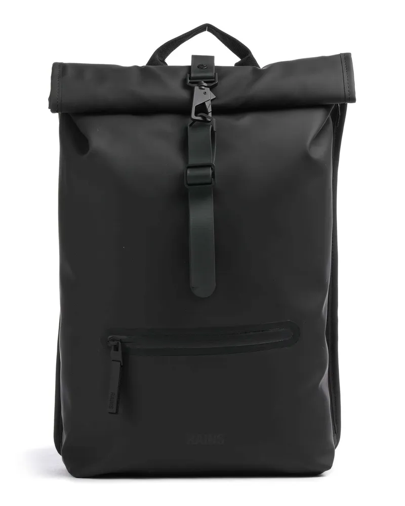 RAINS Rolltop Rucksack in schwarz Schwarz