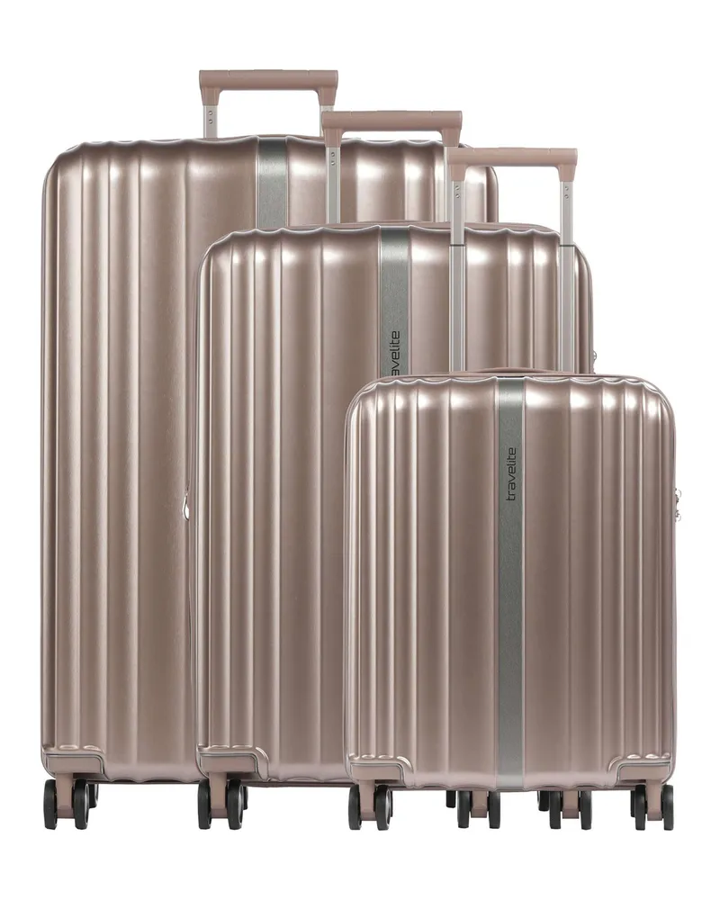 Travelite 4-Rollen Trolley Set Paros in pink Pink
