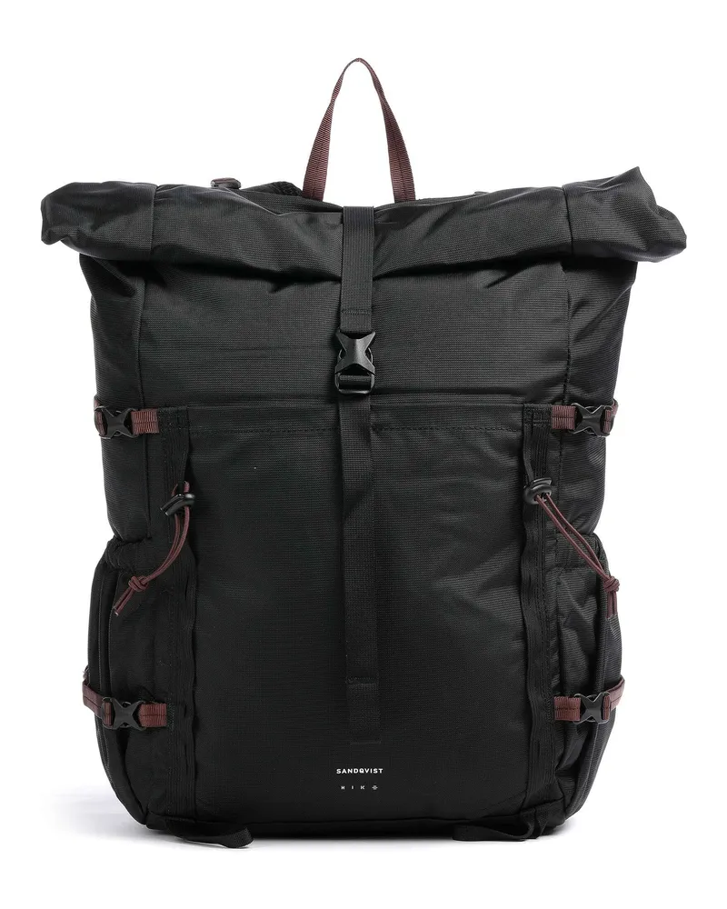 Sandqvist Rolltop Rucksack Hike Forest in schwarz Schwarz