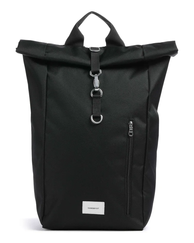 Sandqvist Rolltop Rucksack Ground L in schwarz Schwarz